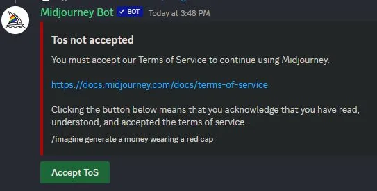 midjourney terms of service acceptance